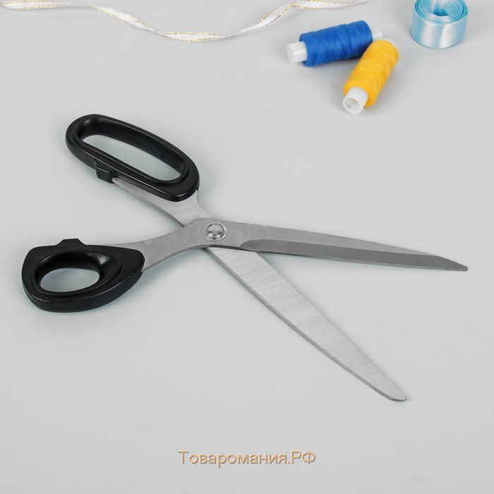 Ножницы закройные, скошенное лезвие, 10", 26 см, цвет МИКС