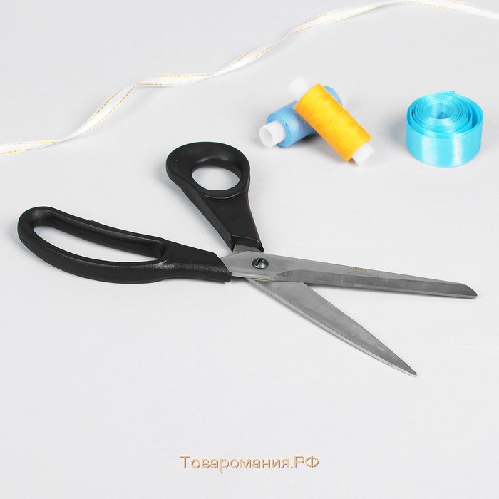 Ножницы закройные, скошенное лезвие, 9,8", 25 см, цвет чёрный