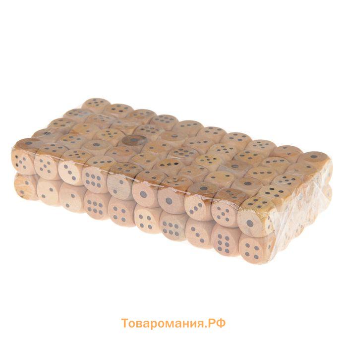 Кости игральные, 1.4 х 1.4 см, фасовка 100 шт, деревянные