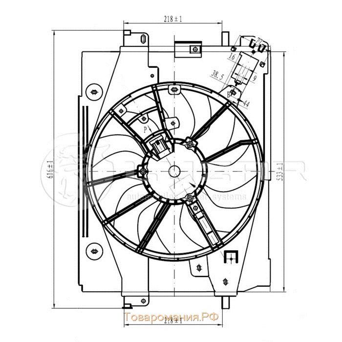 Электровентилятор охлаждения Logan II (12-)/Vesta (15-) A/C+ с кожухом Renault 214816812R, LUZAR LFK 0979