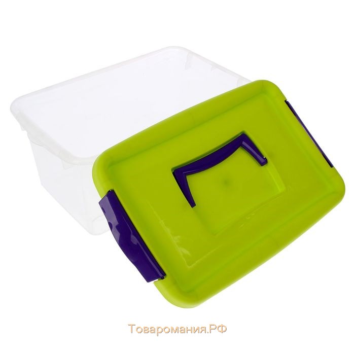 Контейнер для хранения с крышкой, 4 л, 29×19×13 см, цвет салатовый