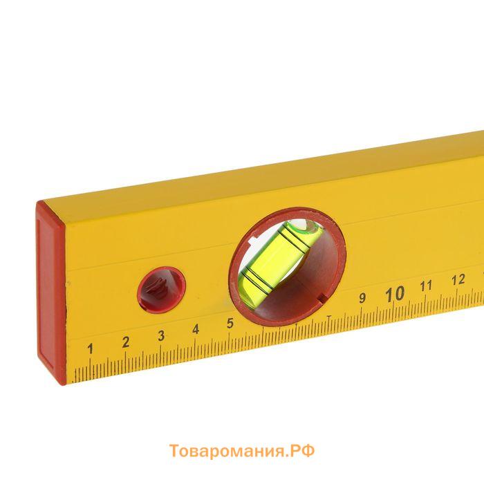 Уровень алюминиевый  "РемоКолор", "Yellow", 3 ампулы, 100 см