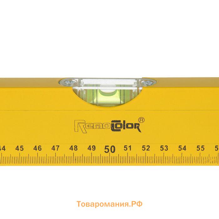 Уровень алюминиевый  "РемоКолор", "Yellow", 3 ампулы, 100 см