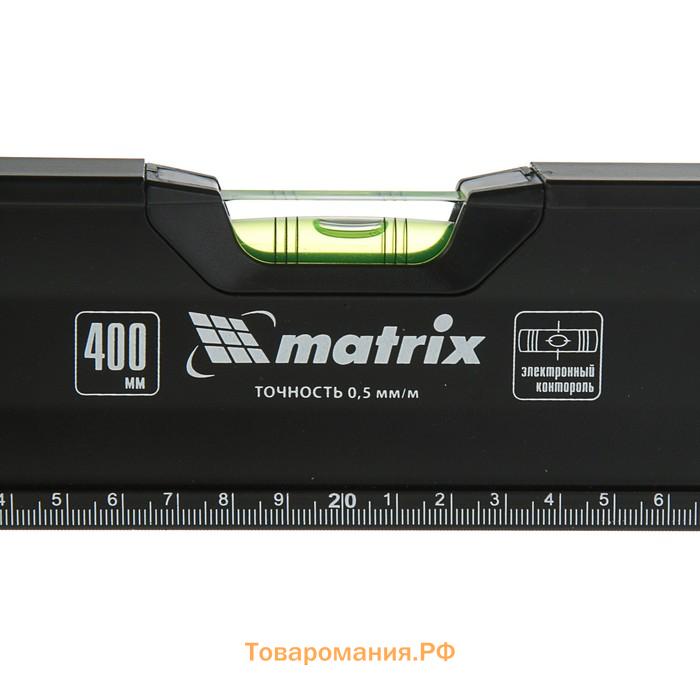 Уровень MATRIX, 40 см, алюминиевый, ±0.5 мм/м, усиленный, фрезерованный, 3 глазка