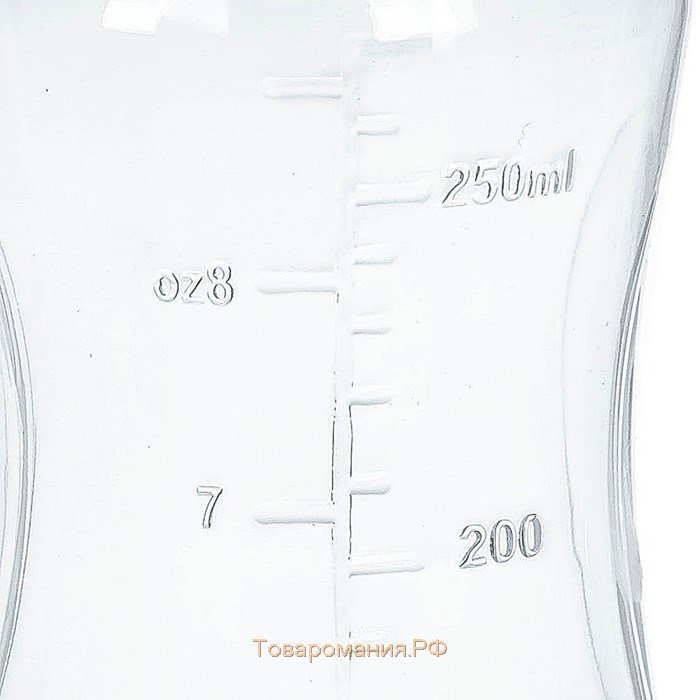 Бутылочка для кормления, классическое горло, 250 мл., от 3 мес., приталенная, с ручками, цвет белый