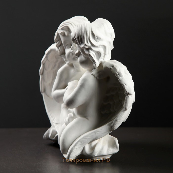 Светящаяся фигура "Пара ангелов сидя" 29х14х28см белая