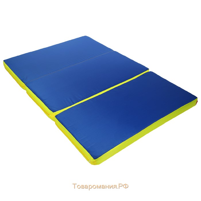 Мат ONLYTOP, 100x150x8 см, 2 сложения, цвет синий/жёлтый