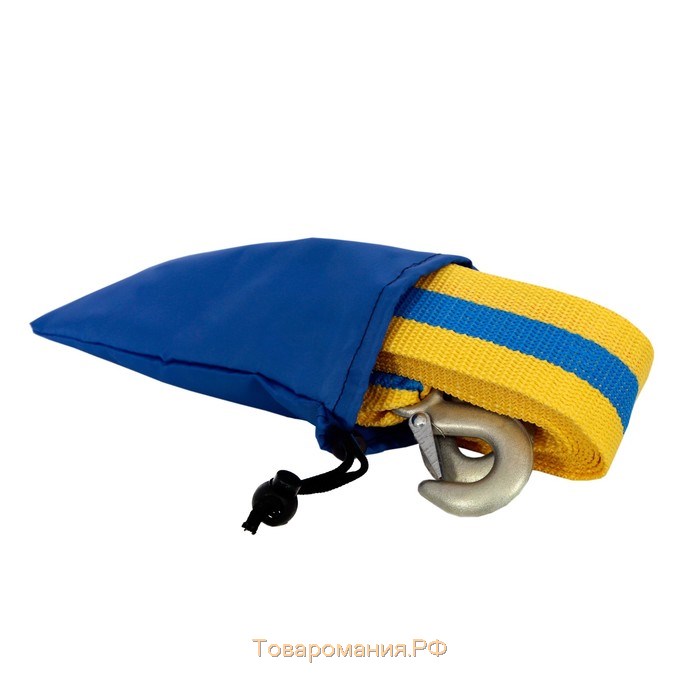 Трос буксировочный Goodyear, 10 т, 5 м х 6 см, 2 крюка, сумка- мешок