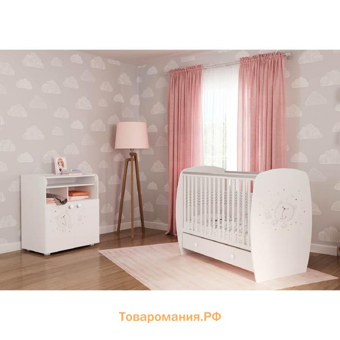 Комод пеленальный Polini kids French 1270, Teddy, цвет белый