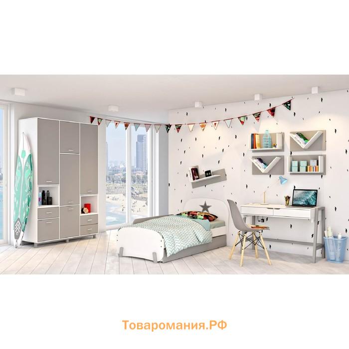 Полка Polini kids Mirum 5Y 800, цвет серый-голубой