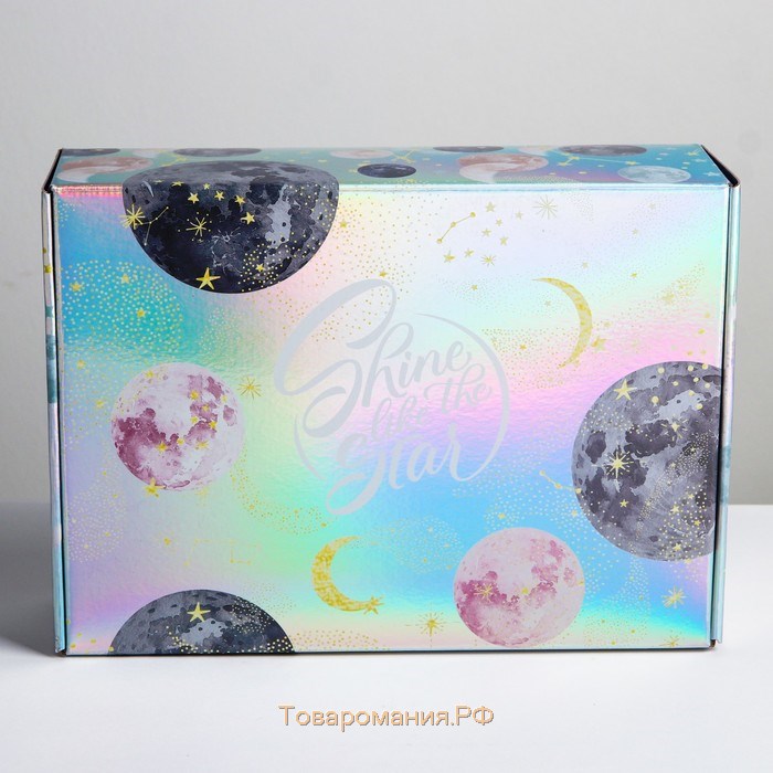 Коробка подарочная складная, упаковка, «Космос: Shine», 30,5 х 22 х 9,5 см