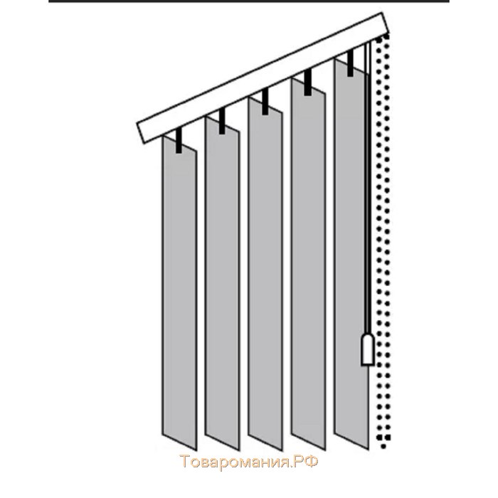 Комплект ламелей для вертикальных жалюзи «Лайн», 5 шт, 280 см, цвет серый