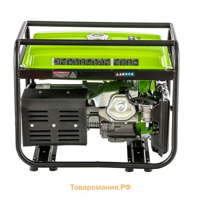Генератор бензиновый "Сибртех" БС-8000, 6.6 кВт, бак 25 л, четырехтактный, ручной стартер