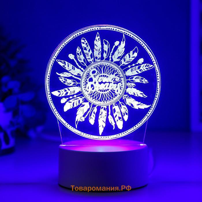 Светильник "Перья" LED RGB от сети 9,5х12х17 см RISALUX