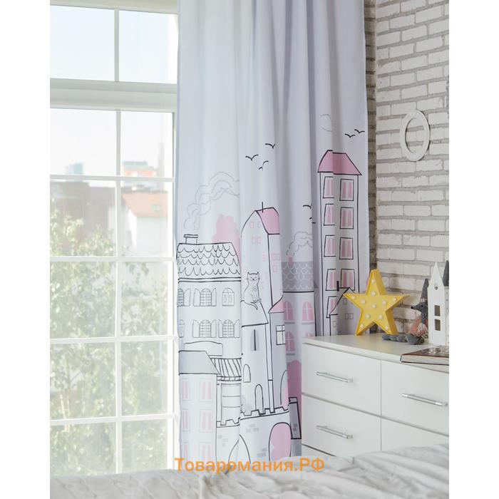 Комплект штор "" Sweet home rose 145*260 см-2 шт, 100% п/э, 140 г/м2