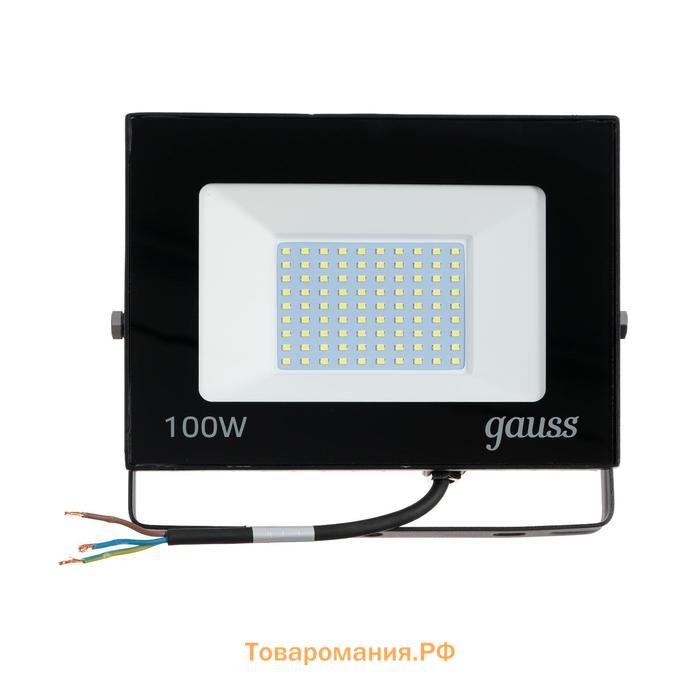 Прожектор светодиодный Gauss Elementary, 100 Вт, IP65, 6500 К, 6600 Лм, холодный белый
