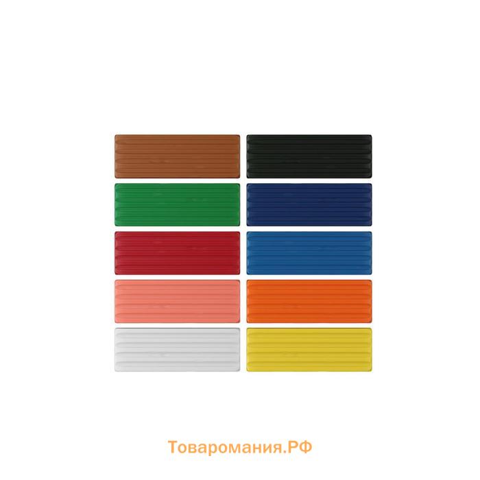 Пластилин 10 цветов 160 г Erich Krause, европодвес, экономичная упаковка