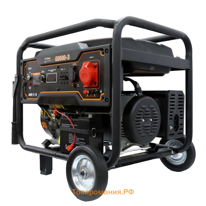 Бензиновый генератор FoxWeld Expert G9500-3, 8 кВт, 3х220 В/2х16,32 А, 12 В, электропуск