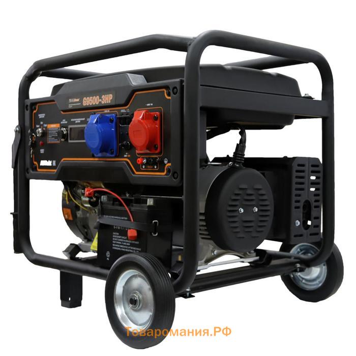 Бензиновый генератор FoxWeld Expert G9500-3 HP, 8 кВт, 3х220 В/2х16,32 А, 12 В, электропуск   730574