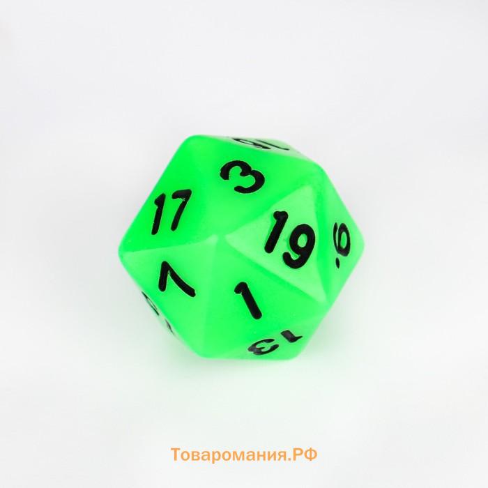 Кубик для D&D (Dungeons and Dragons, ДнД), серия: D&D, "Сияние. D20", светящийся