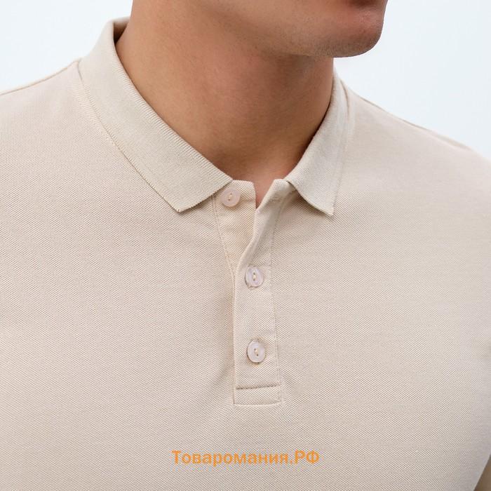 Футболка (поло) мужская MINAKU REGULAR FIT: цвет бежевый, р-р 46