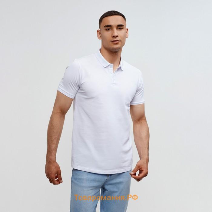 Футболка (поло) мужская MINAKU REGULAR FIT: цвет белый, р-р 52