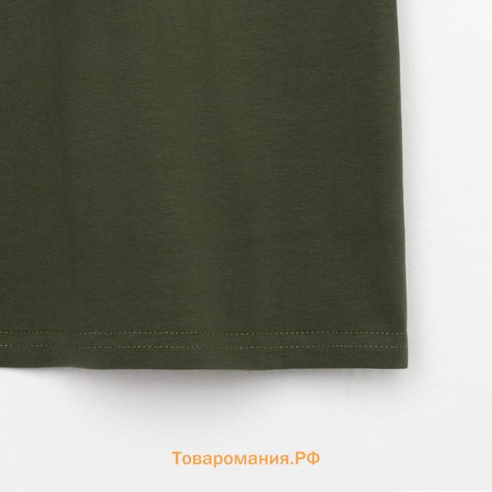 Футболка мужская MINAKU REGULAR FIT: цвет хаки, р-р 52