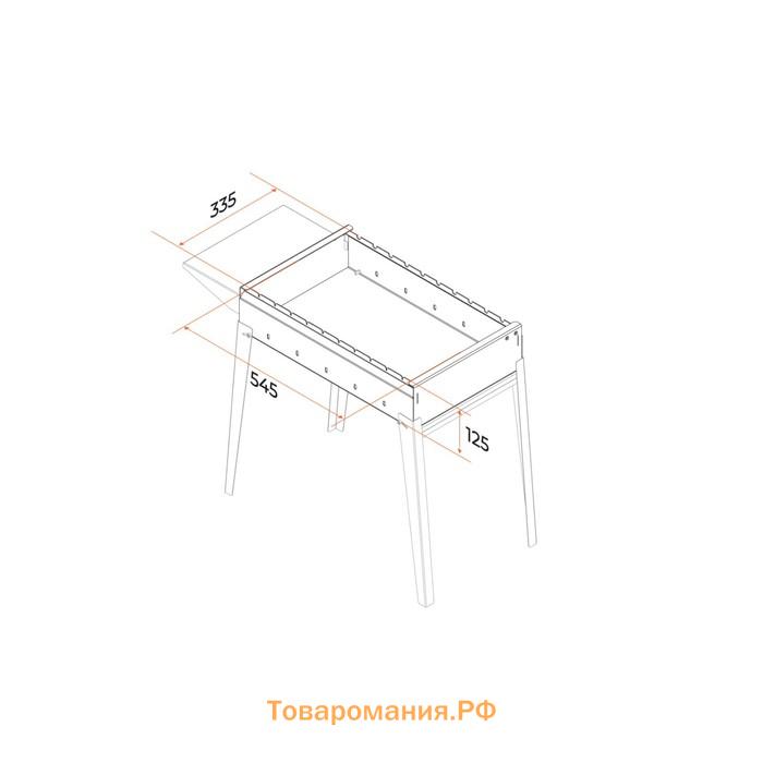 Мангал "Классика 600" 84,6 х 38 х 60,7 см, 2 мм, складные ножки, боковая полка