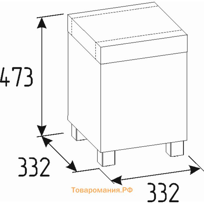 Банкетка Nature 44, 332 × 332 × 473 мм, цвет чёрный