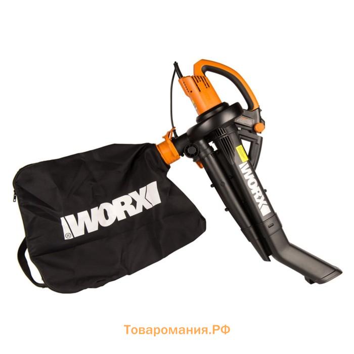 Воздуходув-Садовый Пылесос WORX WG505E, 220 В, 3000 Вт, 335 км/ч, 10 м3/мин