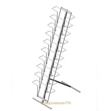 Буклетница для печатной продукции напольная, 10 карманов А4, 32×50×120 см, цвет белый
