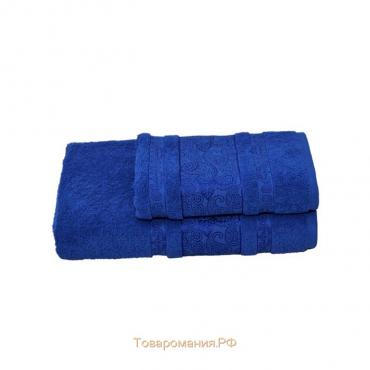Полотенце махровое Бодринг 70х140 +/- 2см, цв.синий, 430 г/м, хлопок 100%