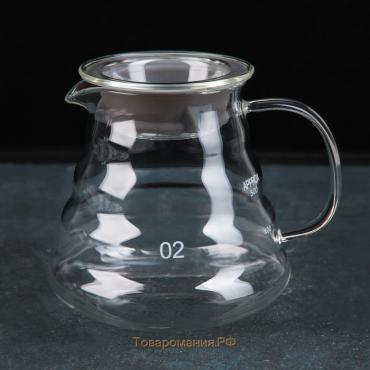 Чайник стеклянный заварочный с крышкой «Бриз», 500 мл