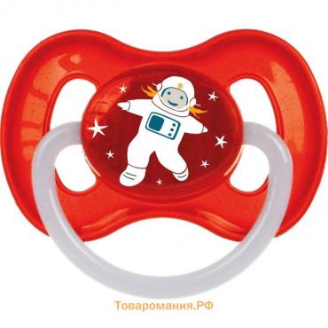 Соска-пустышка латексная Canpol babies Space, круглая, от 6-18 месяцев, цвет красный