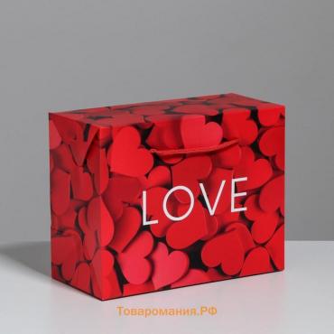 Пакет—коробка, подарочная упаковка, «Love», 23 х 18 х 11 см