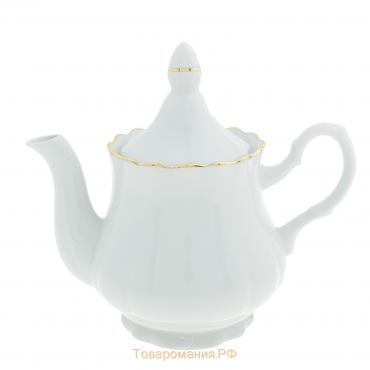 Чайник фарфоровый «Романс», 800 мл, цвет белый
