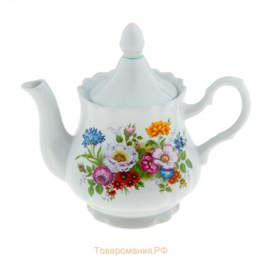 Чайник фарфоровый «Букет цветов», 800 мл
