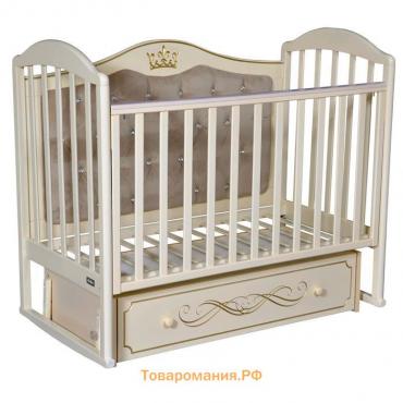 Кровать детская Bellini Silvia Elegance Premium мягкая спинка, маятник, цвет слоновая кость   513902