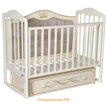 Кроватка Stephania Elegance Premium, автостенка, маятник, ящик, цвет слоновая кость