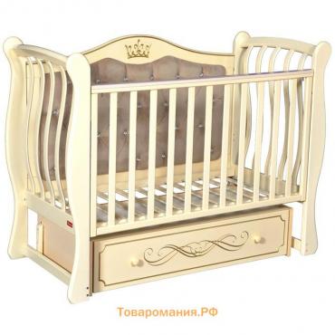 Кроватка Giovanni Elegance, мягкая спинка, автостенка, ящик, маятник, цвет слоновая кость