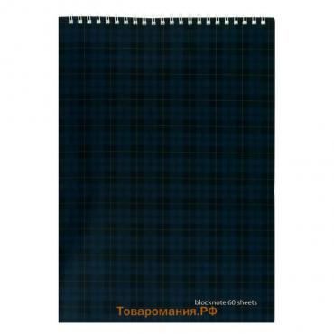 Блокнот А4, 60 листов на гребне, Ultimate basics "Шотландка", МИКС