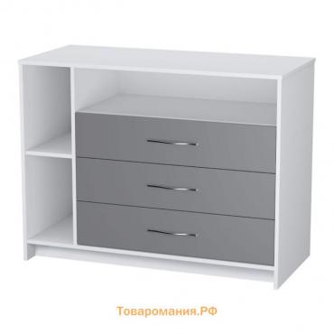 Комод c 4 ящиками Polini kids Simple 2110, 505х1130х865 мм, белый-серый