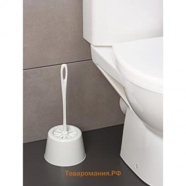 Комплект для туалета: ёршик с подставкой Rambai, d=15,5 см, h=35 см, цвет серый