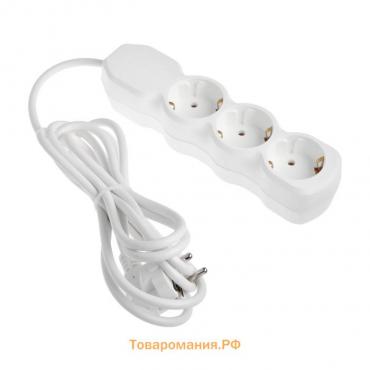 Удлинитель Lighting ECO, 3 розетки, 2,7 м, 16 А, 3500 Вт, ПВС 3х1 мм2, с з/к